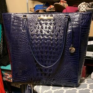 Brahmin Leather Harrison Tote Ink Blue Melbourne